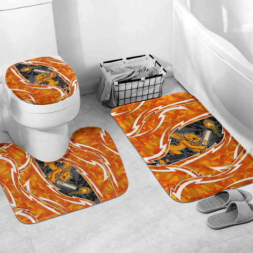 Perth Scorchers Bathroom Set Flaming Lightning Storm Geometric Sports Mascot Art