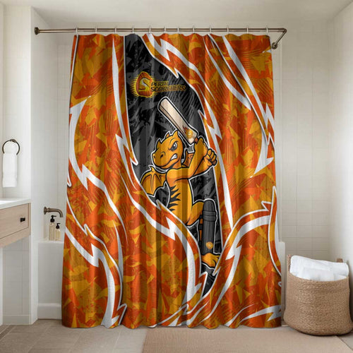 Perth Scorchers Bathroom Set Flaming Lightning Storm Geometric Sports Mascot Art