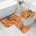 Perth Scorchers Bathroom Set Flaming Lightning Storm Geometric Sports Mascot Art