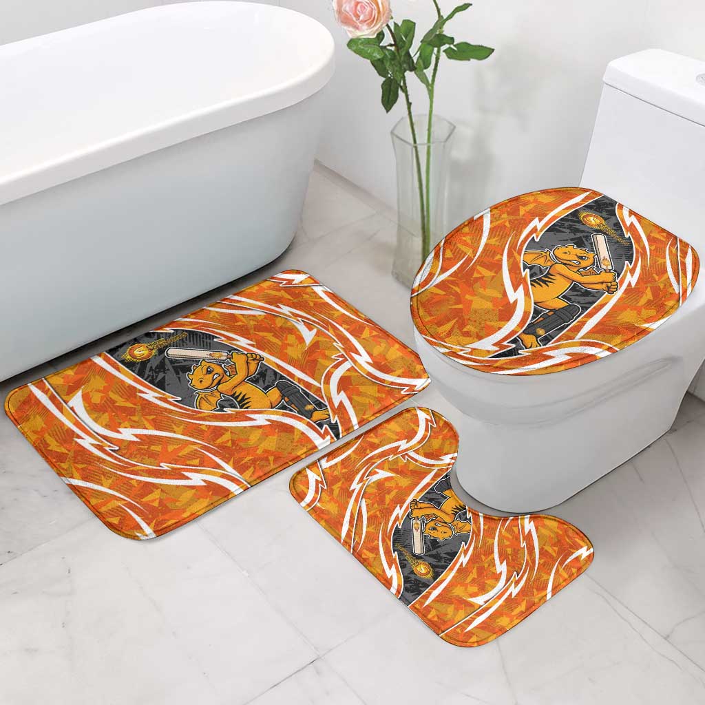 Perth Scorchers Bathroom Set Flaming Lightning Storm Geometric Sports Mascot Art