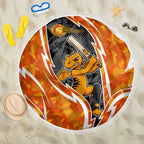 Perth Scorchers Beach Blanket Flaming Lightning Storm Geometric Sports Mascot Art