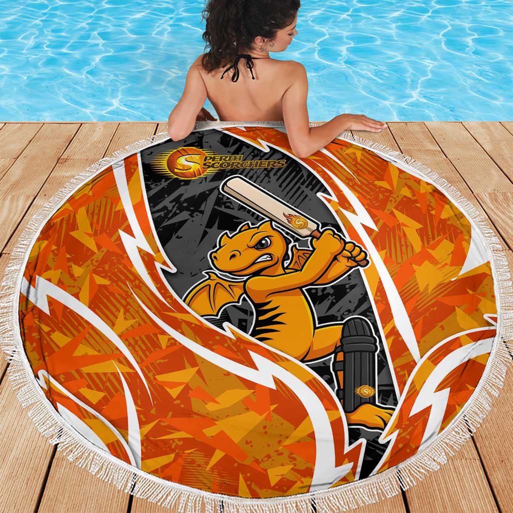 Perth Scorchers Beach Blanket Flaming Lightning Storm Geometric Sports Mascot Art