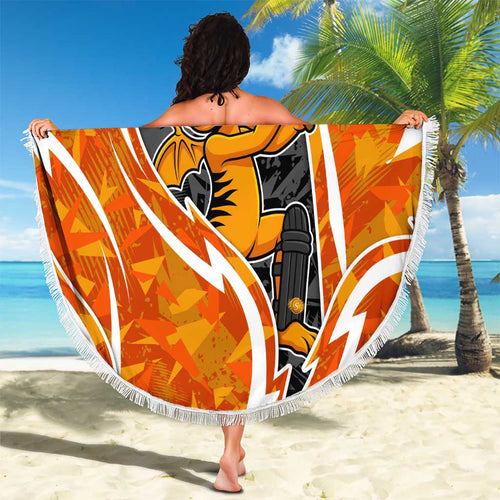 Perth Scorchers Beach Blanket Flaming Lightning Storm Geometric Sports Mascot Art