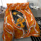 Perth Scorchers Bedding Set Flaming Lightning Storm Geometric Sports Mascot Art
