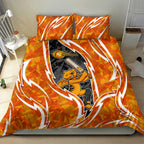 Perth Scorchers Bedding Set Flaming Lightning Storm Geometric Sports Mascot Art