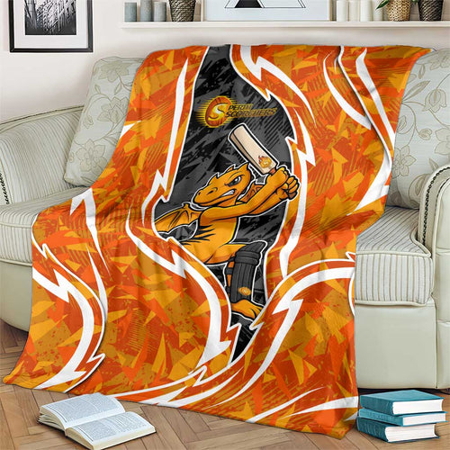 Perth Scorchers Blanket Flaming Lightning Storm Geometric Sports Mascot Art