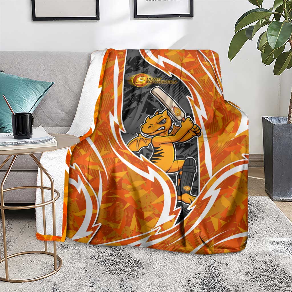 Perth Scorchers Blanket Flaming Lightning Storm Geometric Sports Mascot Art