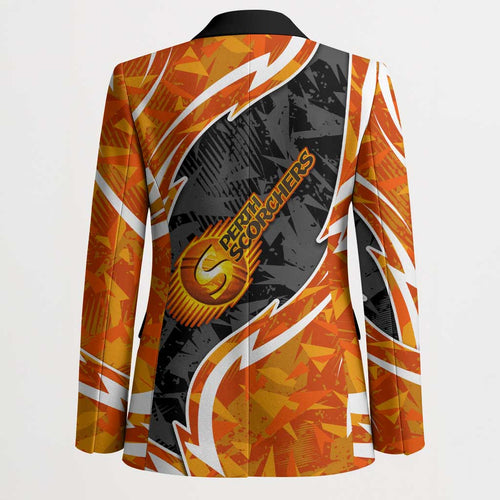 Perth Scorchers Blazer Flaming Lightning Storm Geometric Sports Mascot Art
