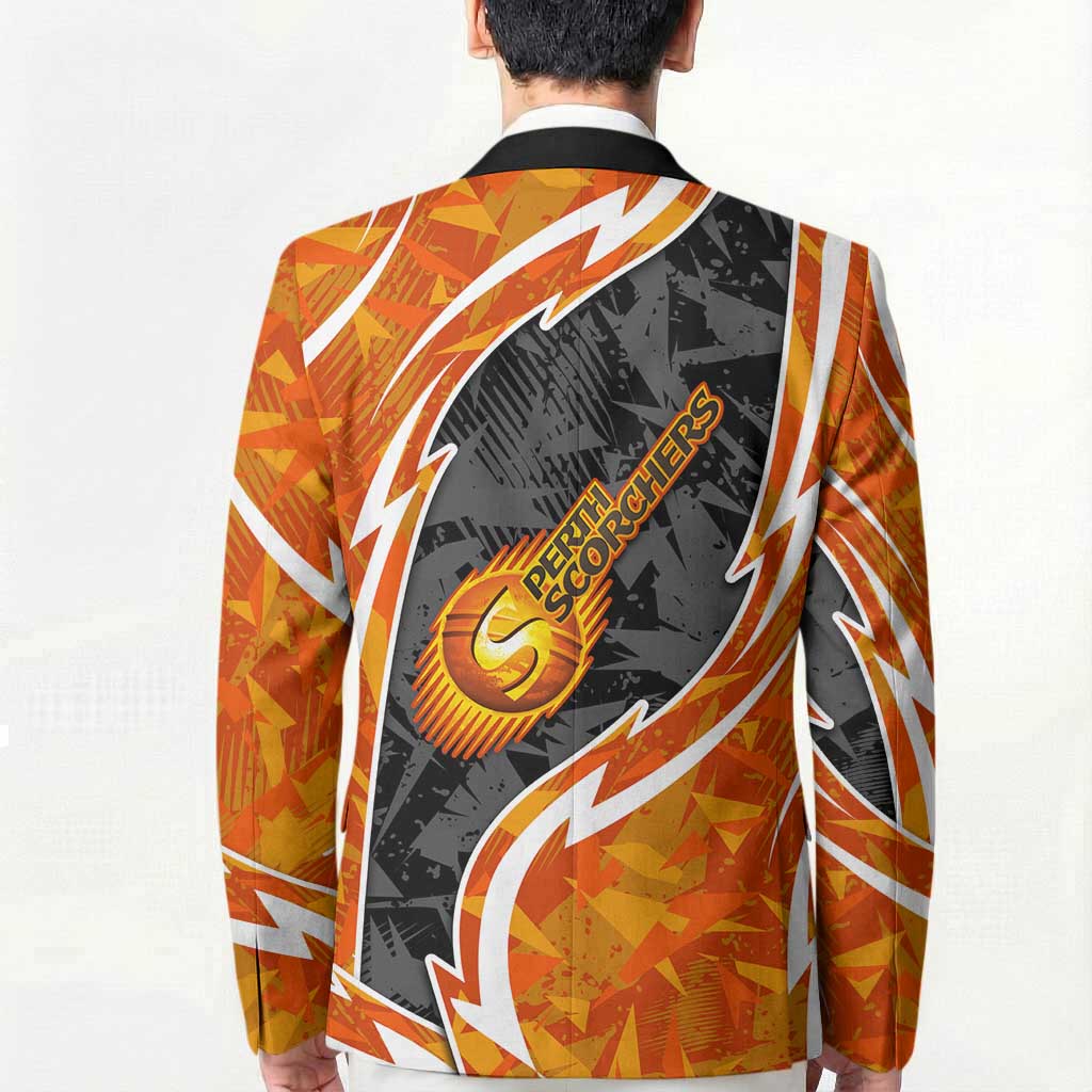 Perth Scorchers Blazer Flaming Lightning Storm Geometric Sports Mascot Art
