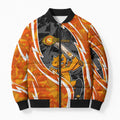 Perth Scorchers Bomber Puffer Jacket Flaming Lightning Storm Geometric Sports Mascot Art