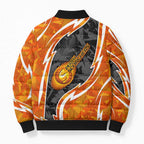 Perth Scorchers Bomber Puffer Jacket Flaming Lightning Storm Geometric Sports Mascot Art
