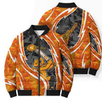 Perth Scorchers Bomber Puffer Jacket Flaming Lightning Storm Geometric Sports Mascot Art