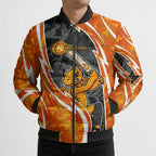 Perth Scorchers Bomber Puffer Jacket Flaming Lightning Storm Geometric Sports Mascot Art