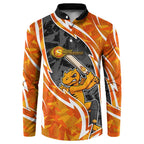 Perth Scorchers Button Sweatshirt Flaming Lightning Storm Geometric Sports Mascot Art