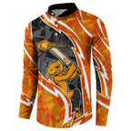 Perth Scorchers Button Sweatshirt Flaming Lightning Storm Geometric Sports Mascot Art