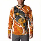 Perth Scorchers Button Sweatshirt Flaming Lightning Storm Geometric Sports Mascot Art