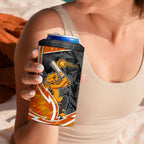 Perth Scorchers 4 in 1 Can Cooler Tumbler Flaming Lightning Storm Geometric Sports Mascot Art