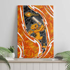 Perth Scorchers Canvas Wall Art Flaming Lightning Storm Geometric Sports Mascot Art