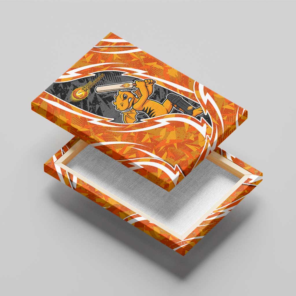 Perth Scorchers Canvas Wall Art Flaming Lightning Storm Geometric Sports Mascot Art