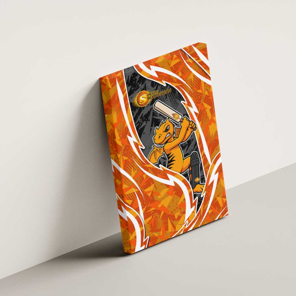 Perth Scorchers Canvas Wall Art Flaming Lightning Storm Geometric Sports Mascot Art