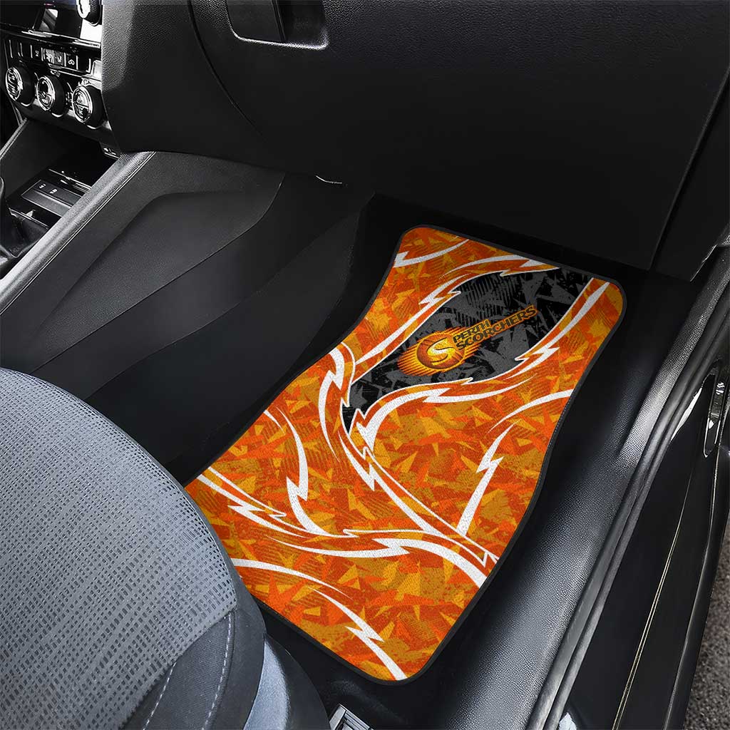 Perth Scorchers Car Mats Flaming Lightning Storm Geometric Sports Mascot Art