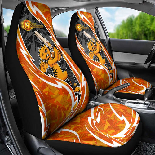 Perth Scorchers Car Seat Cover Flaming Lightning Storm Geometric Sports Mascot Art