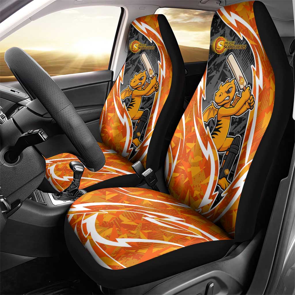 Perth Scorchers Car Seat Cover Flaming Lightning Storm Geometric Sports Mascot Art