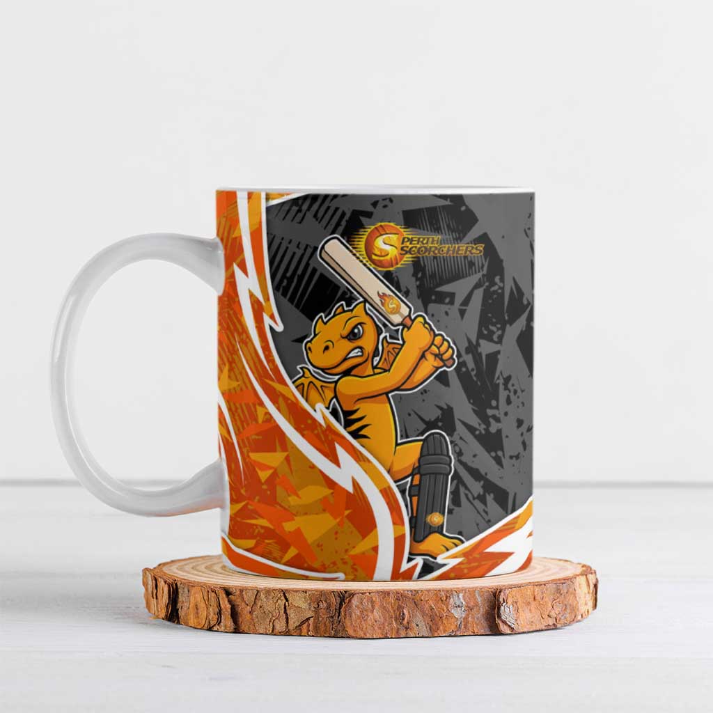 Perth Scorchers Ceramic Mug Flaming Lightning Storm Geometric Sports Mascot Art