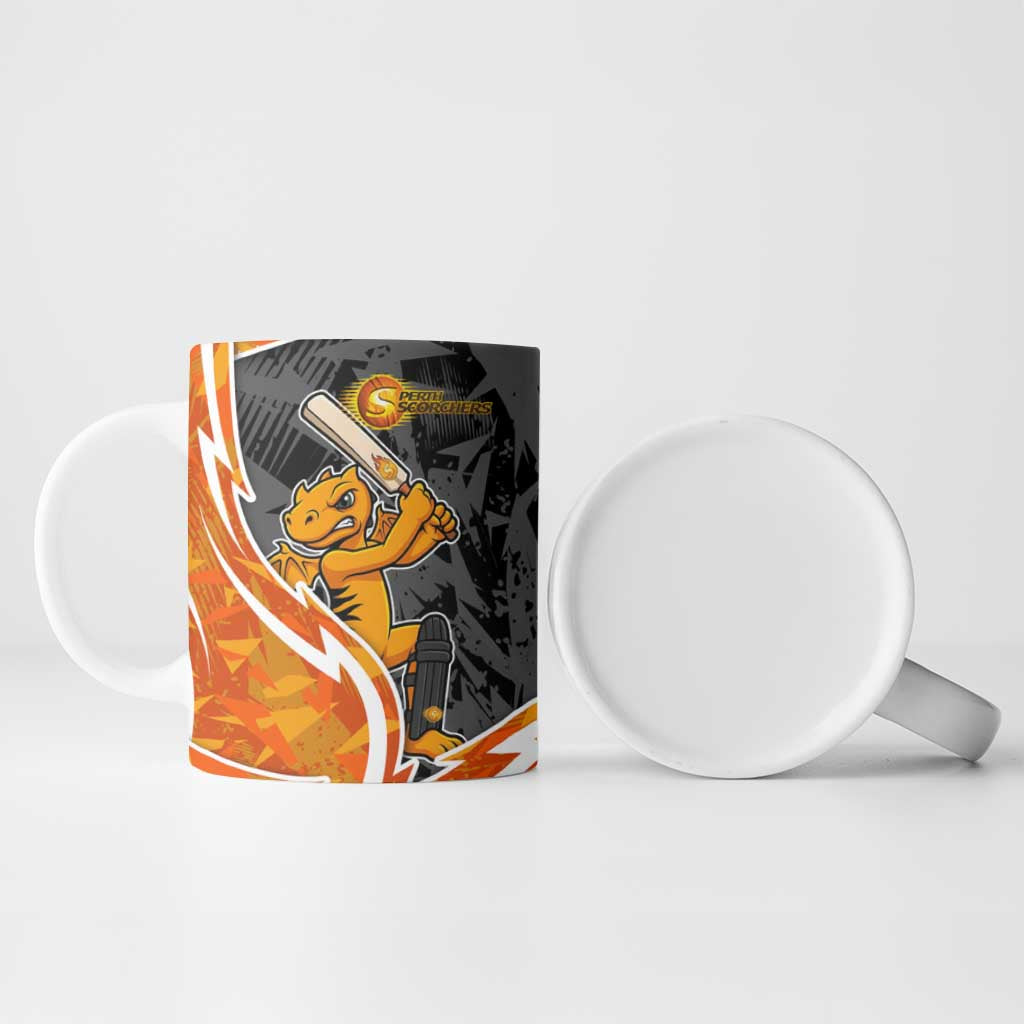 Perth Scorchers Ceramic Mug Flaming Lightning Storm Geometric Sports Mascot Art