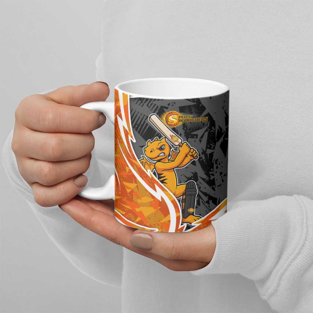 Perth Scorchers Ceramic Mug Flaming Lightning Storm Geometric Sports Mascot Art