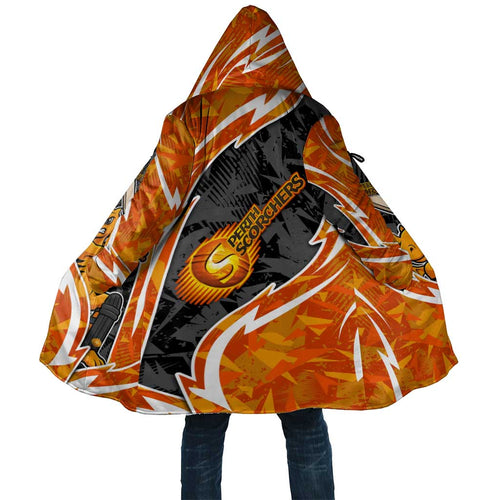 Perth Scorchers Cloak Flaming Lightning Storm Geometric Sports Mascot Art