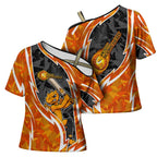 Perth Scorchers Cross Shoulder Shirt Flaming Lightning Storm Geometric Sports Mascot Art