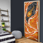 Perth Scorchers Door Cover Flaming Lightning Storm Geometric Sports Mascot Art