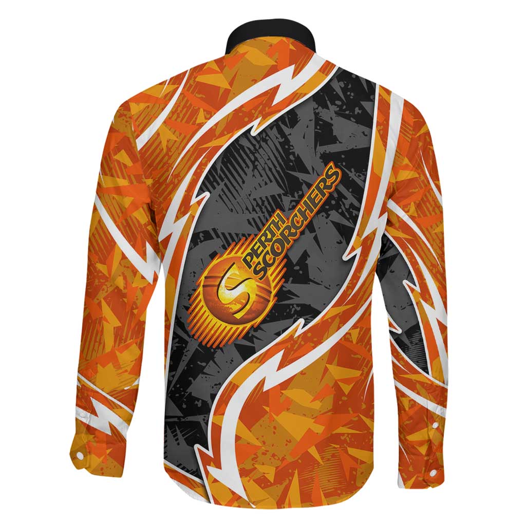 Perth Scorchers Family Matching Summer Maxi Dress and Hawaiian Shirt Flaming Lightning Storm Geometric Sports Mascot Art