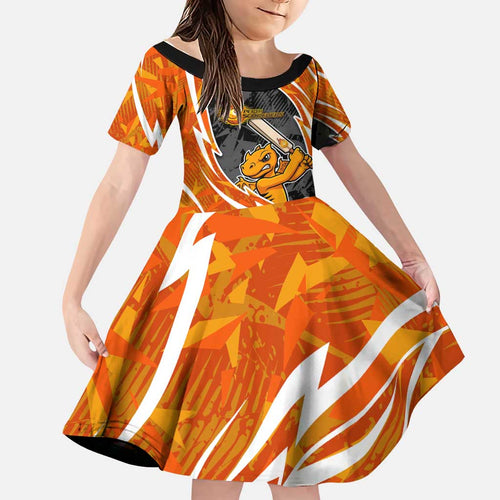 Perth Scorchers Family Matching Tank Maxi Dress and Hawaiian Shirt Flaming Lightning Storm Geometric Sports Mascot Art