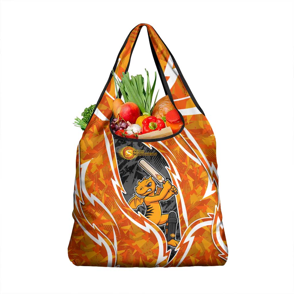 Perth Scorchers Grocery Bag Flaming Lightning Storm Geometric Sports Mascot Art