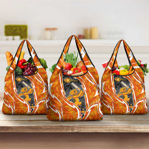 Perth Scorchers Grocery Bag Flaming Lightning Storm Geometric Sports Mascot Art