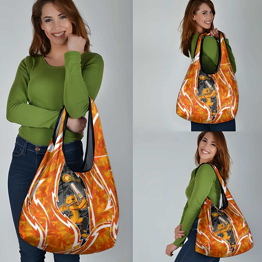 Perth Scorchers Grocery Bag Flaming Lightning Storm Geometric Sports Mascot Art