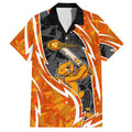 Perth Scorchers Hawaiian Shirt Flaming Lightning Storm Geometric Sports Mascot Art