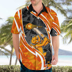Perth Scorchers Hawaiian Shirt Flaming Lightning Storm Geometric Sports Mascot Art