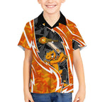 Perth Scorchers Hawaiian Shirt Flaming Lightning Storm Geometric Sports Mascot Art