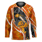Perth Scorchers Hockey Jersey Flaming Lightning Storm Geometric Sports Mascot Art