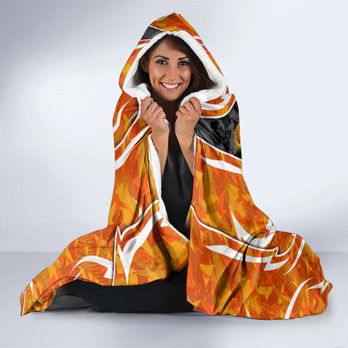 Perth Scorchers Hooded Blanket Flaming Lightning Storm Geometric Sports Mascot Art