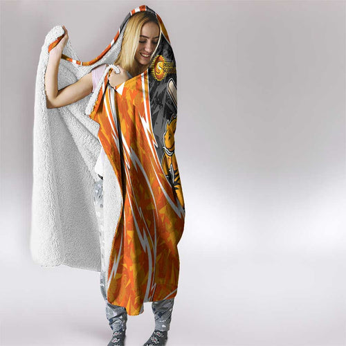 Perth Scorchers Hooded Blanket Flaming Lightning Storm Geometric Sports Mascot Art