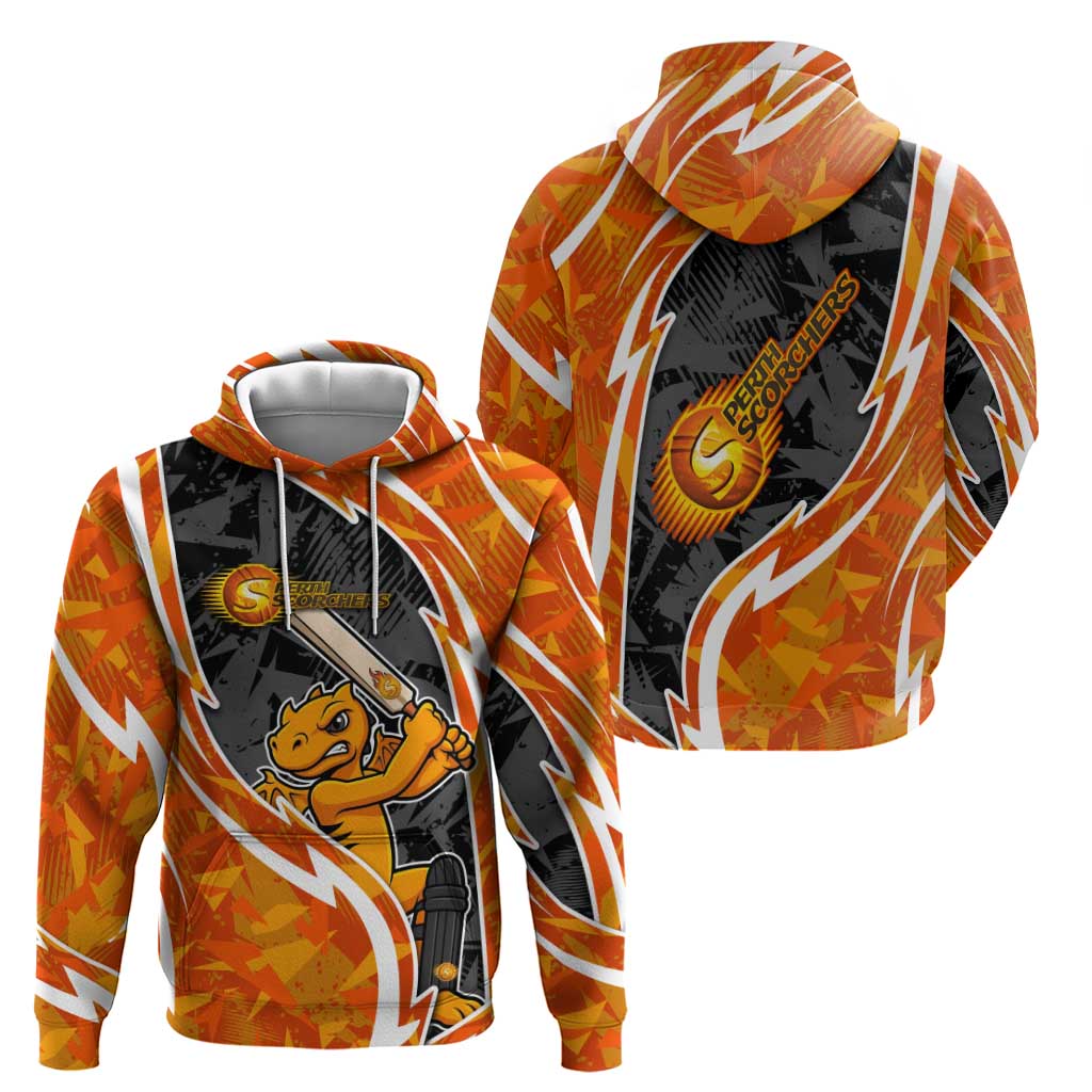 Perth Scorchers Hoodie Flaming Lightning Storm Geometric Sports Mascot Art