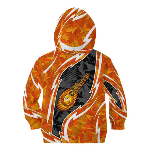 Perth Scorchers Kid Hoodie Flaming Lightning Storm Geometric Sports Mascot Art