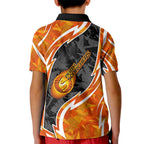 Perth Scorchers Kid Polo Shirt Flaming Lightning Storm Geometric Sports Mascot Art