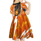 Perth Scorchers Kid Short Sleeve Dress Flaming Lightning Storm Geometric Sports Mascot Art