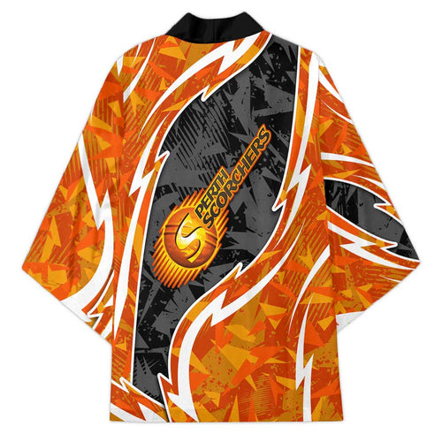 Perth Scorchers Kimono Flaming Lightning Storm Geometric Sports Mascot Art