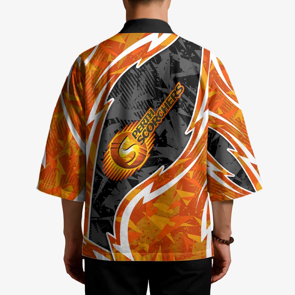 Perth Scorchers Kimono Flaming Lightning Storm Geometric Sports Mascot Art